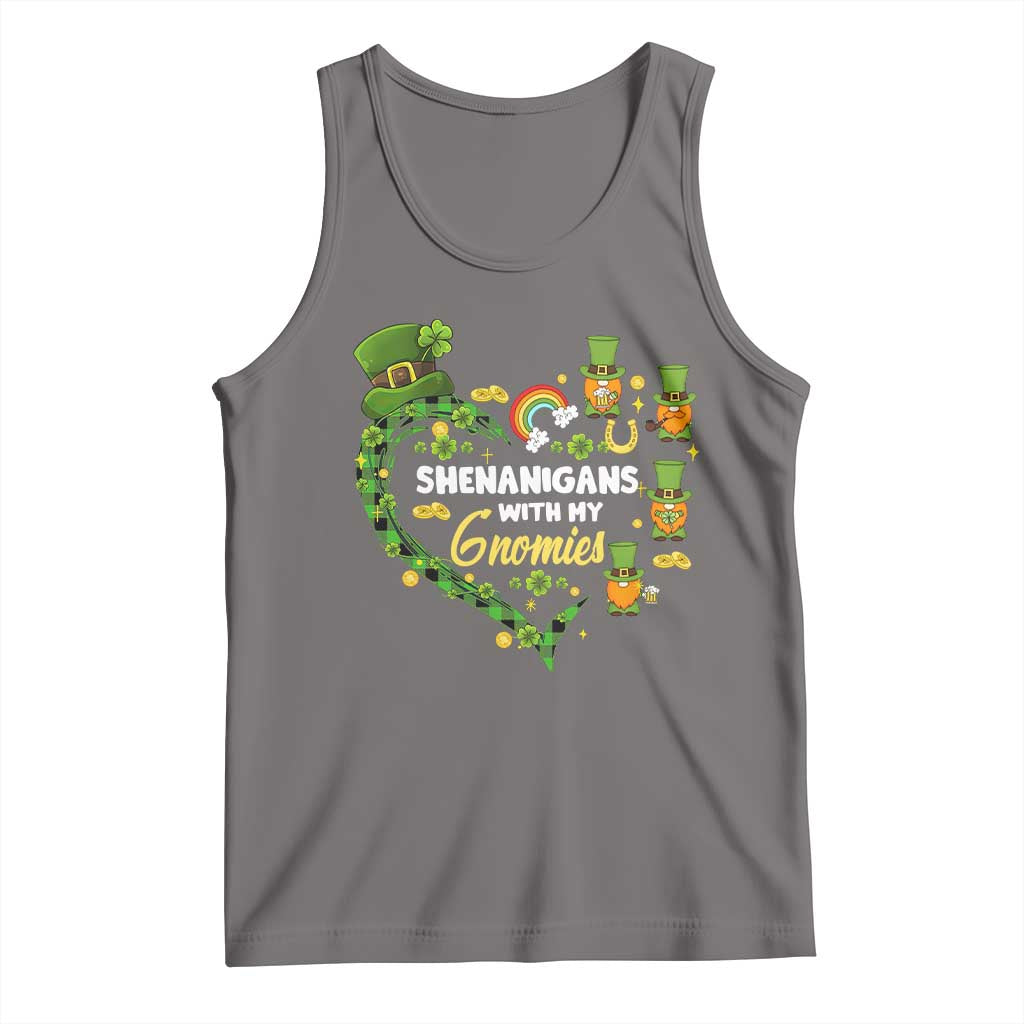 St Patrick's Day Tank Top Shenanigans With My Gnomies Shamrock Gnome TS09 Deep Heather Print Your Wear