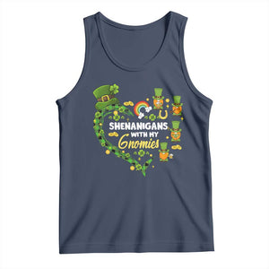 St Patrick's Day Tank Top Shenanigans With My Gnomies Shamrock Gnome TS09 Navy Print Your Wear