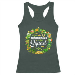 Funny St Patrick's Day Racerback Tank Top Shenanigans Squad Matching Group TS09 Dark Forest Green Print Your Wear