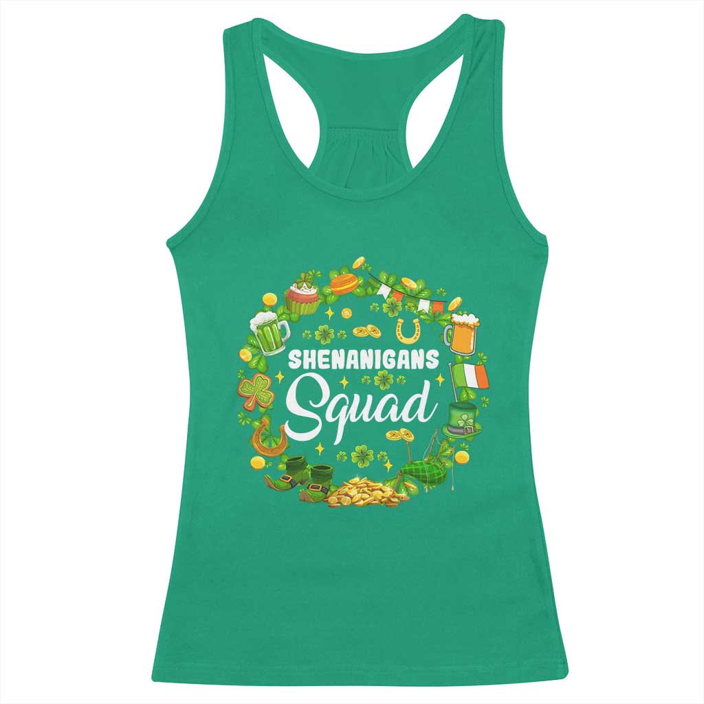 Funny St Patrick's Day Racerback Tank Top Shenanigans Squad Matching Group TS09 Irish Green Print Your Wear