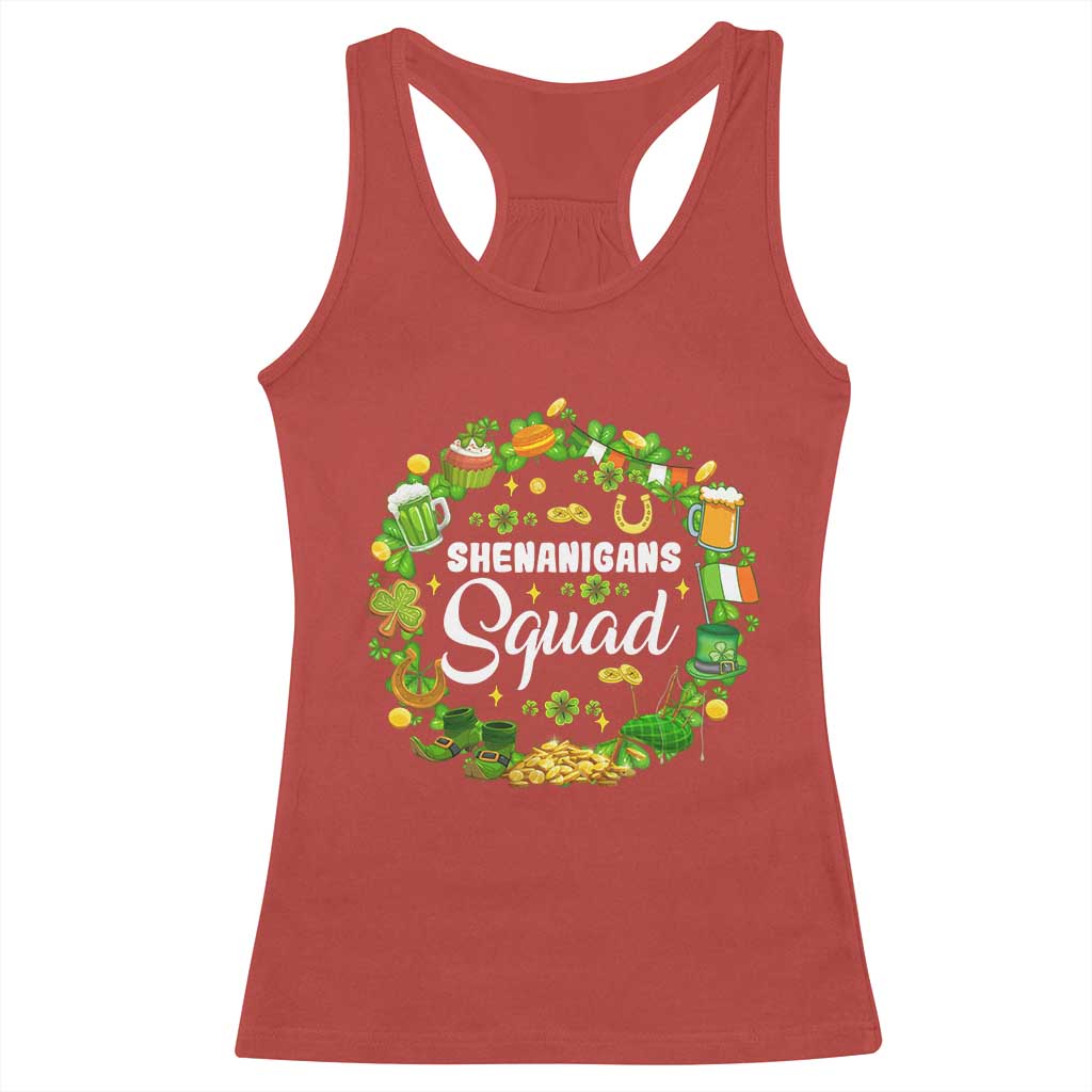 Funny St Patrick's Day Racerback Tank Top Shenanigans Squad Matching Group TS09 Red Print Your Wear