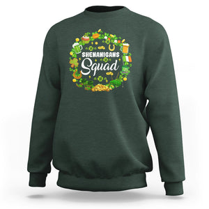 St. Patrick's Day Sweatshirt Shenanigans Squad Funny Matching Group TS09 Dark Forest Green Printyourwear