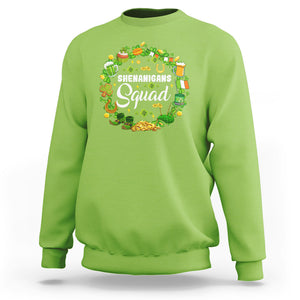 St. Patrick's Day Sweatshirt Shenanigans Squad Funny Matching Group TS09 Lime Printyourwear