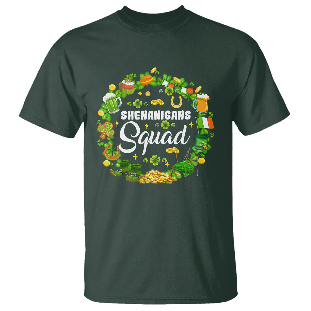 St. Patrick's Day T Shirt Shenanigans Squad Funny Matching Group TS09 Dark Forest Green Printyourwear