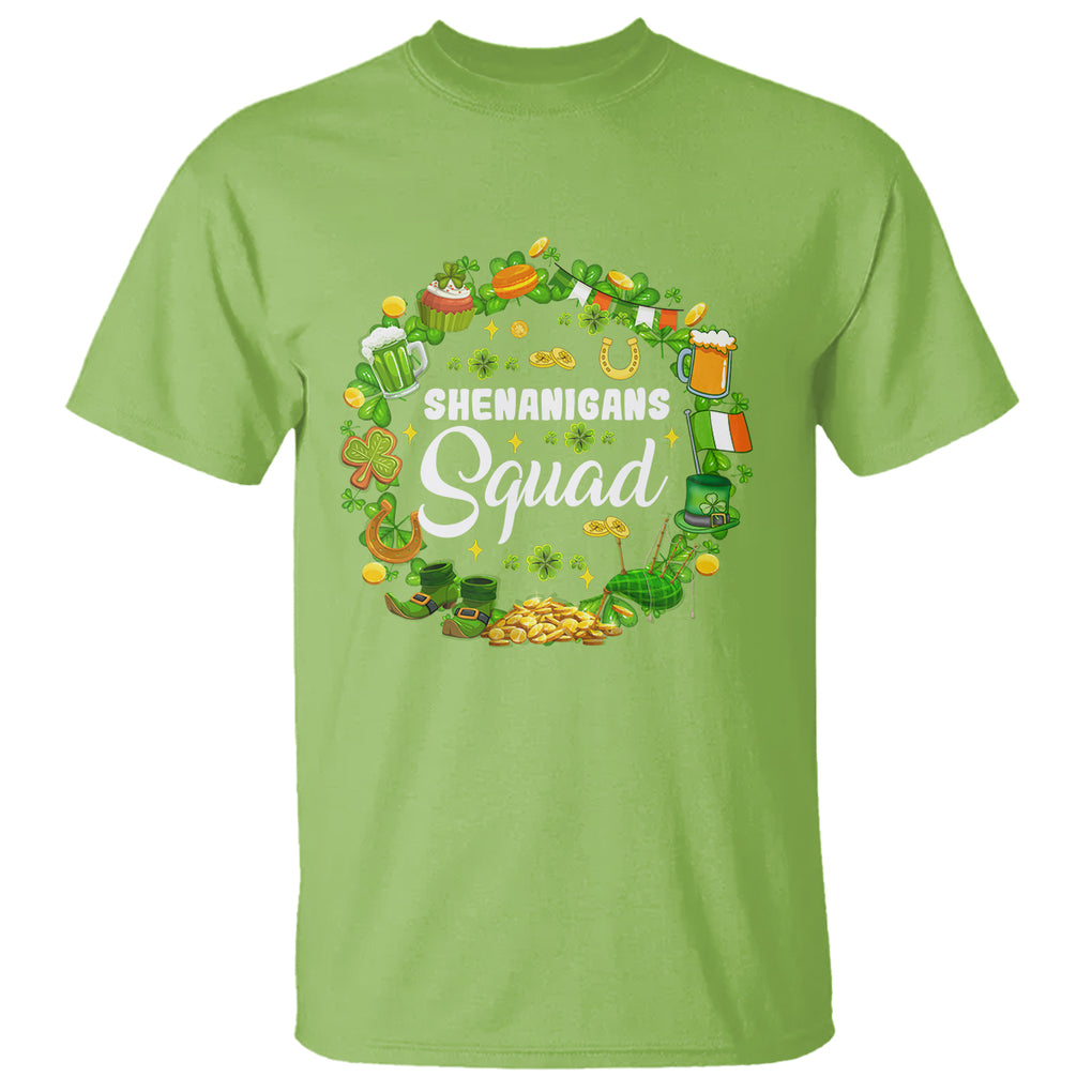 St. Patrick's Day T Shirt Shenanigans Squad Funny Matching Group TS09 Lime Printyourwear
