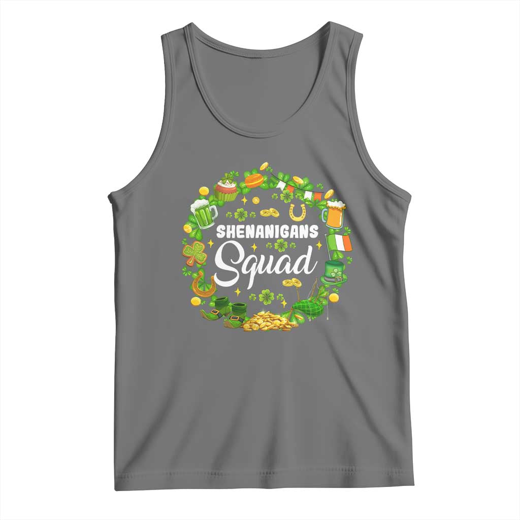 Funny St Patrick's Day Tank Top Shenanigans Squad Matching Group TS09 Black Heather Print Your Wear