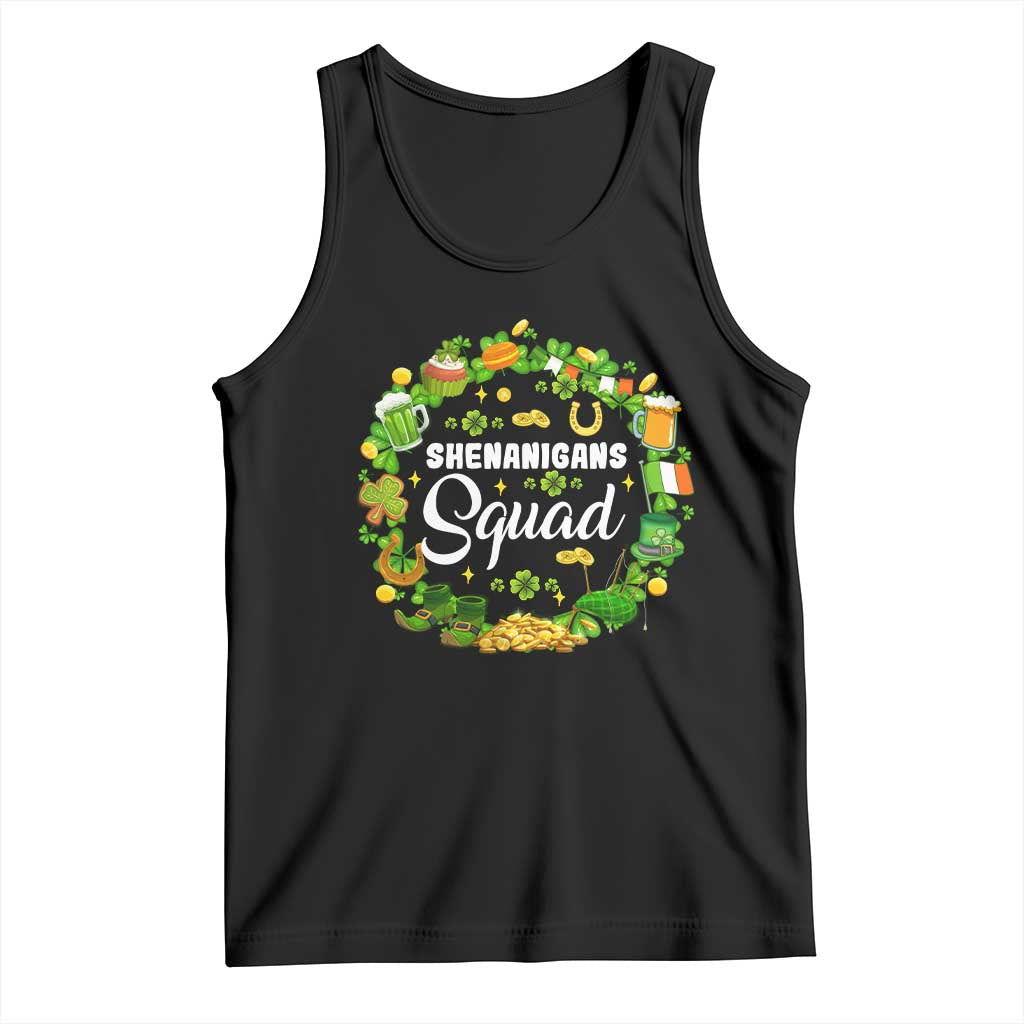 Funny St Patrick's Day Tank Top Shenanigans Squad Matching Group TS09 Black Print Your Wear