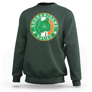 St. Patrick's Day Sweatshirt Shenanigans Squad Funny Matching Group TS09 Dark Forest Green Printyourwear