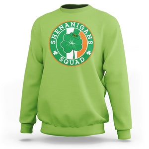 St. Patrick's Day Sweatshirt Shenanigans Squad Funny Matching Group TS09 Lime Printyourwear