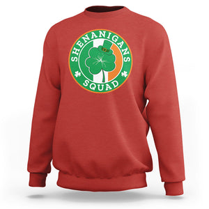 St. Patrick's Day Sweatshirt Shenanigans Squad Funny Matching Group TS09 Red Printyourwear