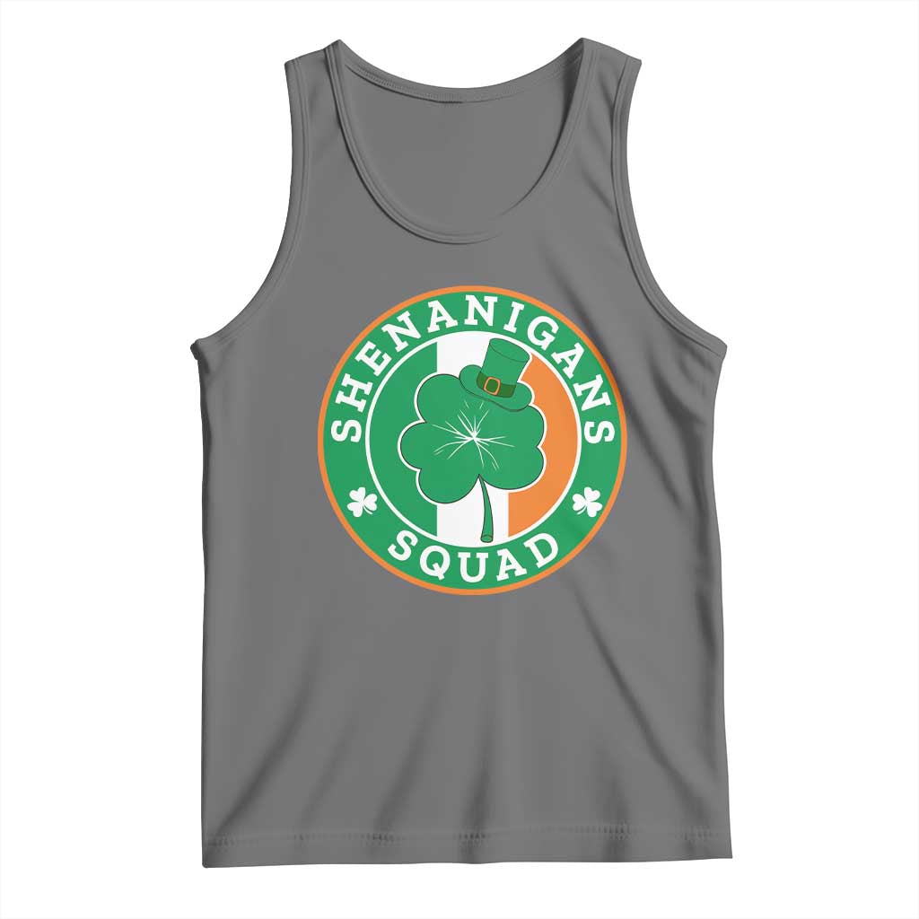 St Patrick's Day Tank Top Shenanigans Squad Funny Matching Group TS09 Black Heather Print Your Wear