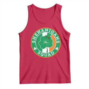 St Patrick's Day Tank Top Shenanigans Squad Funny Matching Group TS09 Red Print Your Wear