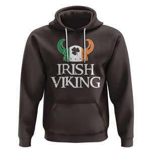 St. Patrick's Day Hoodie Irish Viking Helmet Lucky Shamrocks Ireland Flag TS09 Dark Chocolate Printyourwear