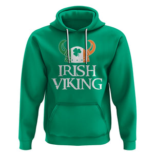St. Patrick's Day Hoodie Irish Viking Helmet Lucky Shamrocks Ireland Flag TS09 Irish Green Printyourwear