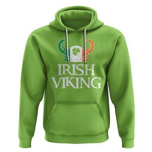 St. Patrick's Day Hoodie Irish Viking Helmet Lucky Shamrocks Ireland Flag TS09 Lime Printyourwear