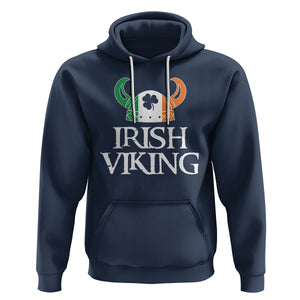 St. Patrick's Day Hoodie Irish Viking Helmet Lucky Shamrocks Ireland Flag TS09 Navy Printyourwear