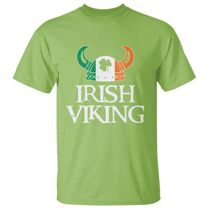 St. Patrick's Day T Shirt Irish Viking Helmet Lucky Shamrocks Ireland Flag TS09 Lime Printyourwear