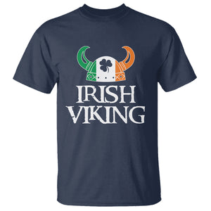 St. Patrick's Day T Shirt Irish Viking Helmet Lucky Shamrocks Ireland Flag TS09 Navy Printyourwear