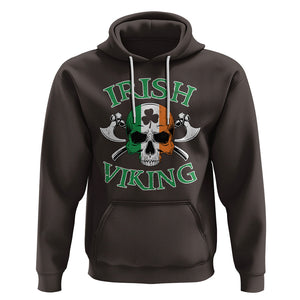 St. Patrick's Day Hoodie Irish Viking Skull Lucky Shamrocks Ireland Flag TS09 Dark Chocolate Printyourwear