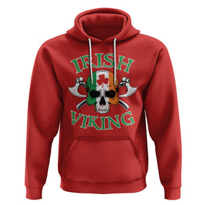 St. Patrick's Day Hoodie Irish Viking Skull Lucky Shamrocks Ireland Flag TS09 Red Printyourwear