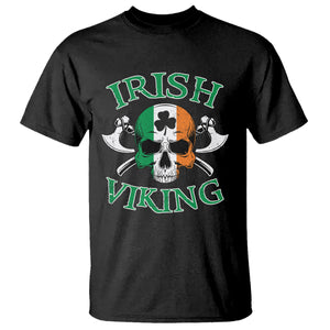 St. Patrick's Day T Shirt Irish Viking Skull Lucky Shamrocks Ireland Flag TS09 Black Printyourwear