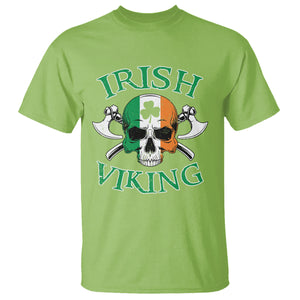 St. Patrick's Day T Shirt Irish Viking Skull Lucky Shamrocks Ireland Flag TS09 Lime Printyourwear
