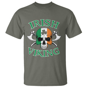 St. Patrick's Day T Shirt Irish Viking Skull Lucky Shamrocks Ireland Flag TS09 Military Green Printyourwear