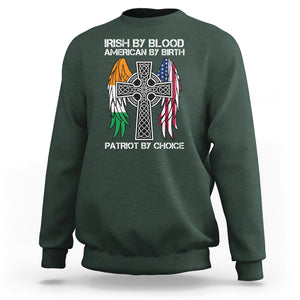 Irish By Blood American By Birth Patriot By Choice Sweatshirt TS09 Dark Forest Green Printyourwear