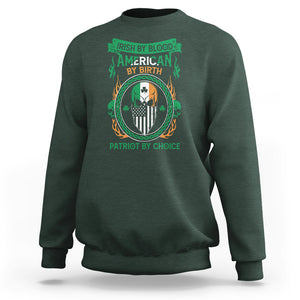 Irish By Blood American By Birth Patriot By Choice Sweatshirt TS09 Dark Forest Green Printyourwear