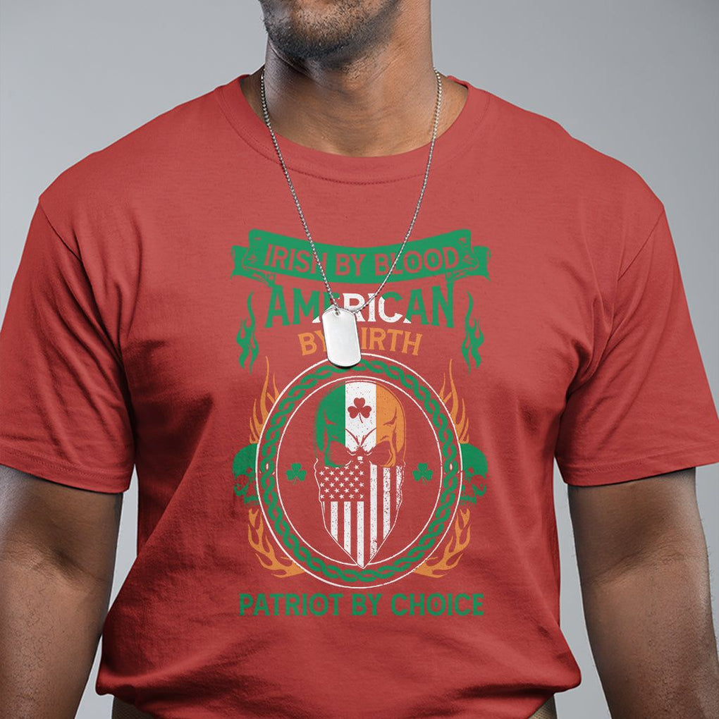 Irish By Blood American By Birth Patriot By Choice T Shirt TS09 Red Printyourwear
