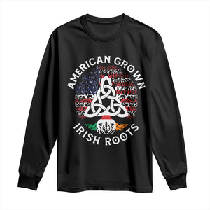 American Grown Irish Roots Ireland Flag Long Sleeve Shirt TS09 Black Print Your Wear