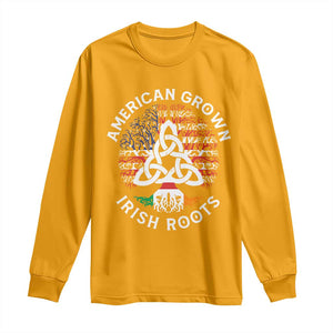 American Grown Irish Roots Ireland Flag Long Sleeve Shirt TS09 Gold Print Your Wear