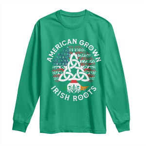 American Grown Irish Roots Ireland Flag Long Sleeve Shirt TS09 Irish Green Print Your Wear