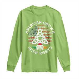 American Grown Irish Roots Ireland Flag Long Sleeve Shirt TS09 Lime Print Your Wear