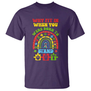 Autism Awareness T Shirt Why Fit In When You Were Born To Stand Out TS09 Purple Printyourwear