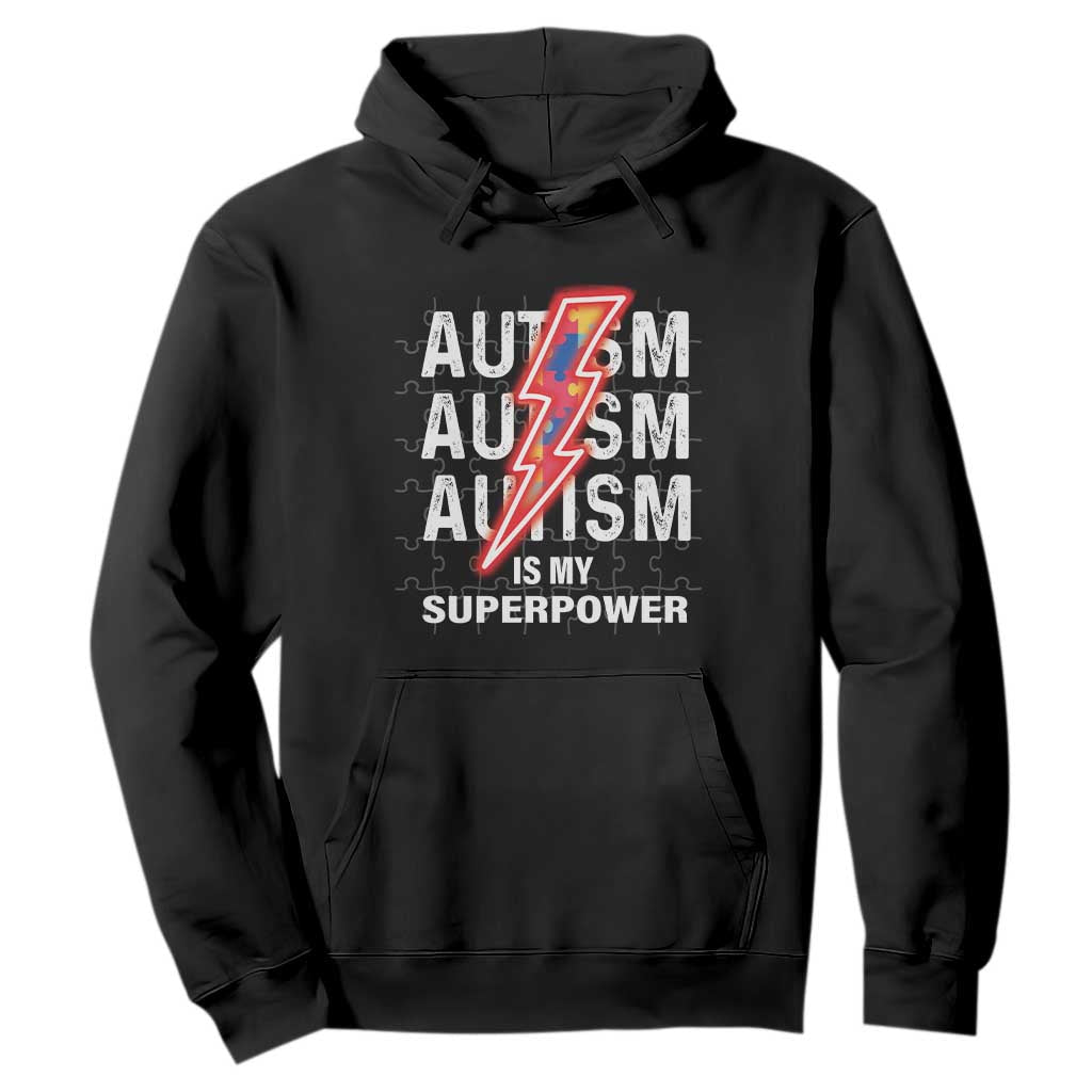 Autistic Hoodie Autism Is My Super Power Brain Superhero TS09 Black Printyourwear
