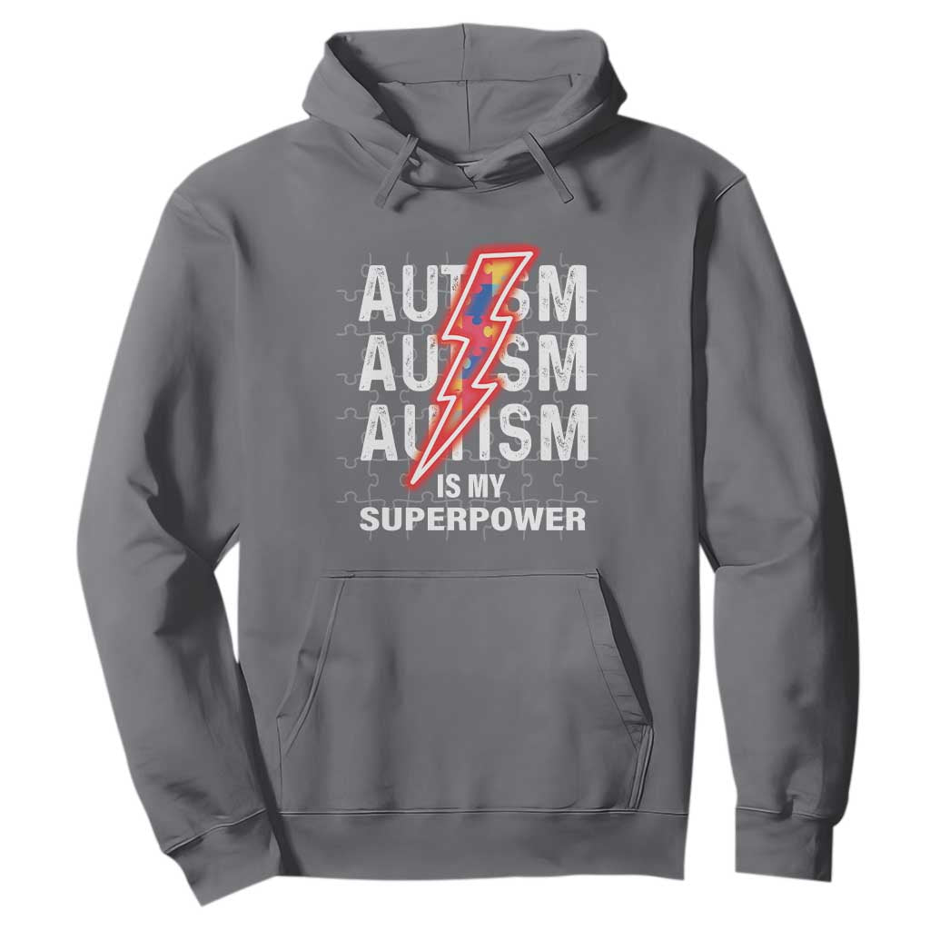 Autistic Hoodie Autism Is My Super Power Brain Superhero TS09 Charcoal Printyourwear