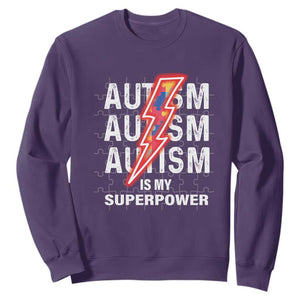 Autistic Sweatshirt Autism Is My Super Power Brain Superhero TS09 Purple Printyourwear