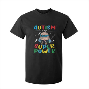 Autistic T Shirt For Kid Autism Is My Super Power Superhero TS09 Black Printyourwear