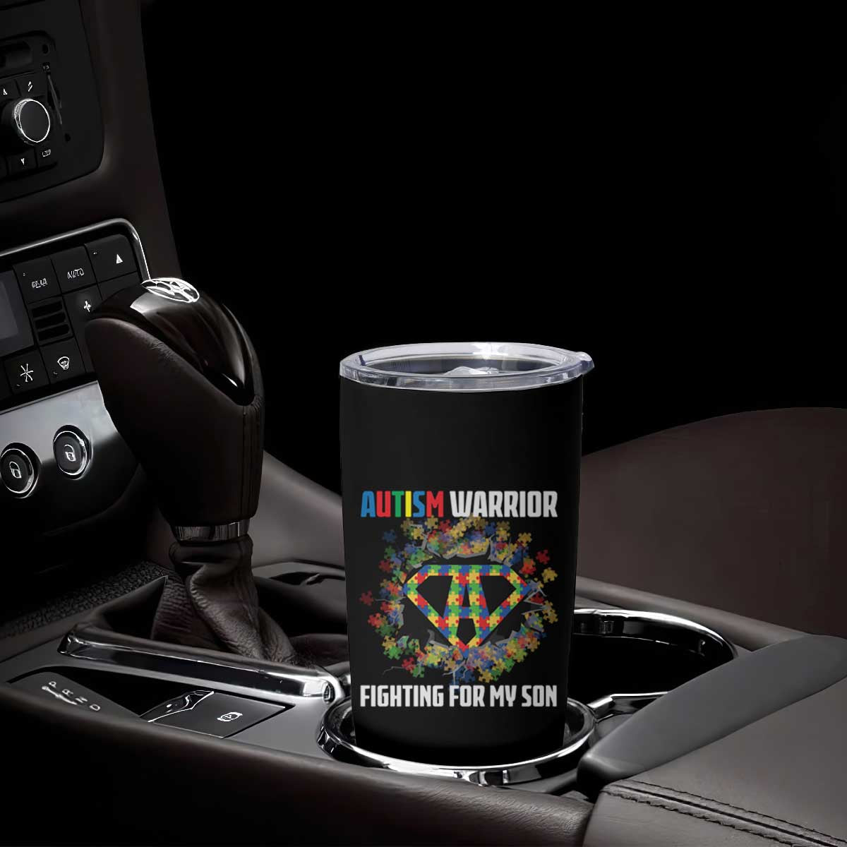 Autism Warrior Fighting For My Son Mom Dad Parents Tumbler Cup TS09 Print Your Wear