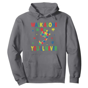 Autism Awareness Hoodie You'll Never Walk Alone Dad Mom Parents Support TS09 Charcoal Printyourwear