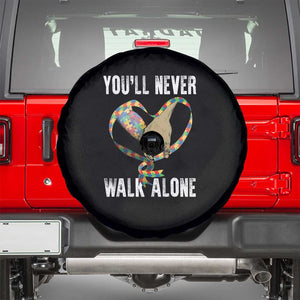 Autism Awareness Spare Tire Cover You'll Never Walk Alone Dad Support TS09 Black Print Your Wear