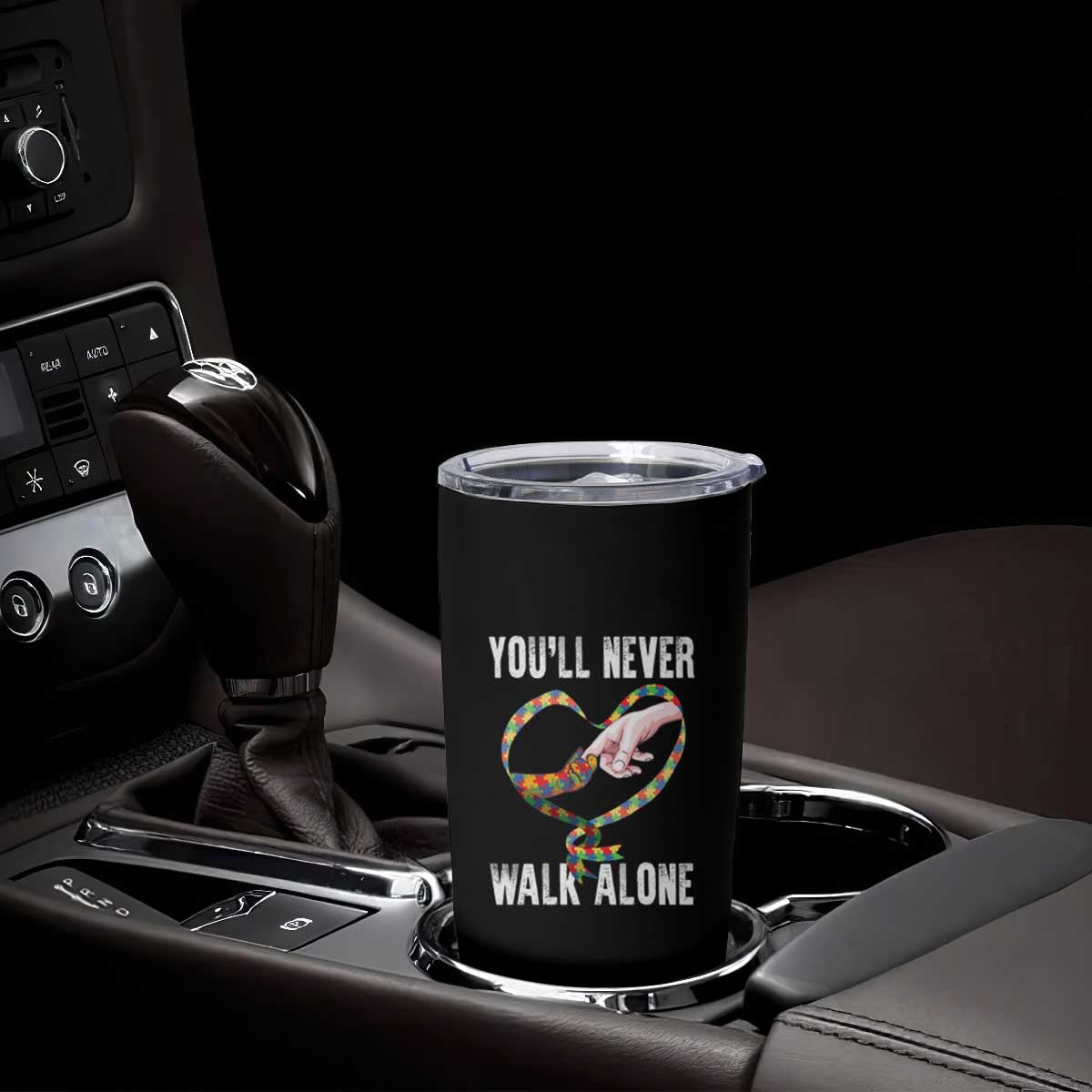 Autism Awareness Tumbler Cup You'll Never Walk Alone Mom Support TS09 Print Your Wear