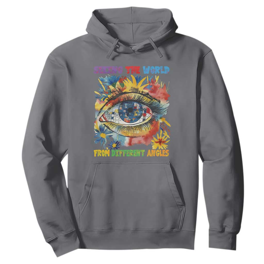 Autism Awareness Hoodie Puzzle Eyes Seeing The World From Diferent Angles TS09 Charcoal Printyourwear
