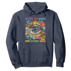 Autism Awareness Hoodie Puzzle Eyes Seeing The World From Diferent Angles TS09 Navy Printyourwear