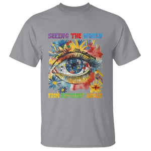 Autism Awareness T Shirt Puzzle Eyes Seeing The World From Diferent Angles TS09 Sport Gray Printyourwear