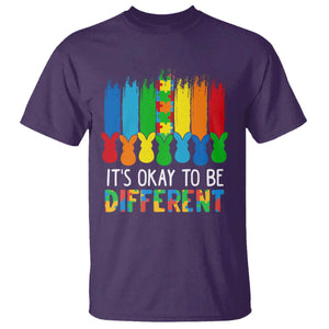 Autism Awareness T Shirt It's OK To Be Different Puzzle Easter Bunny TS09 Purple Printyourwear