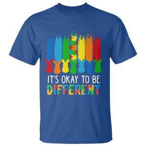 Autism Awareness T Shirt It's OK To Be Different Puzzle Easter Bunny TS09 Royal Blue Printyourwear