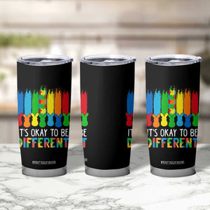 Autism Awareness Tumbler Cup It's OK To Be Different Puzzle Easter Bunny TS09 Print Your Wear