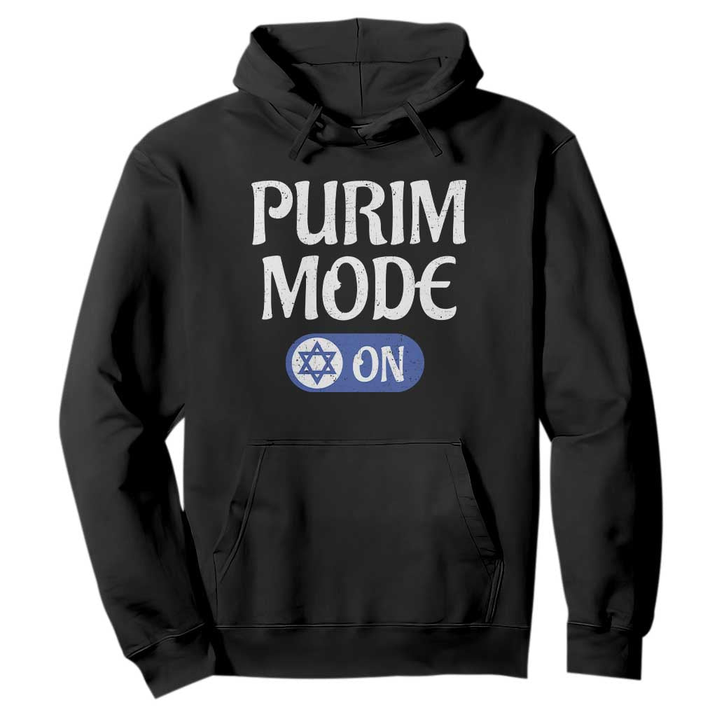 Funny Purim Mode On Hoodie Jewish Star of David TS09 Black Print Your Wear